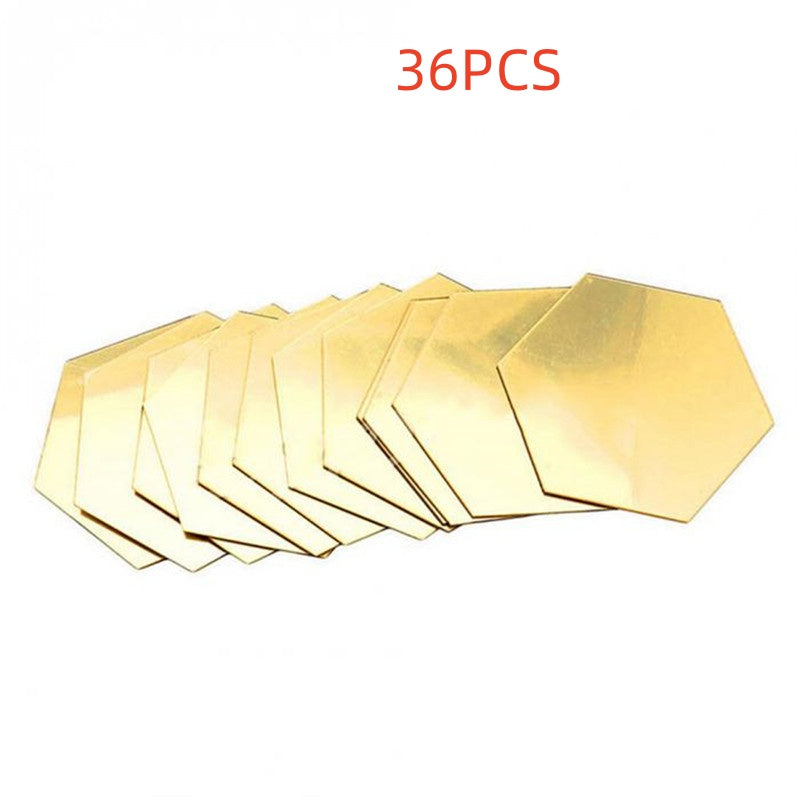 Hexagon Acrylic Mirror Wall Stickers - 3D Removable Wall Decor