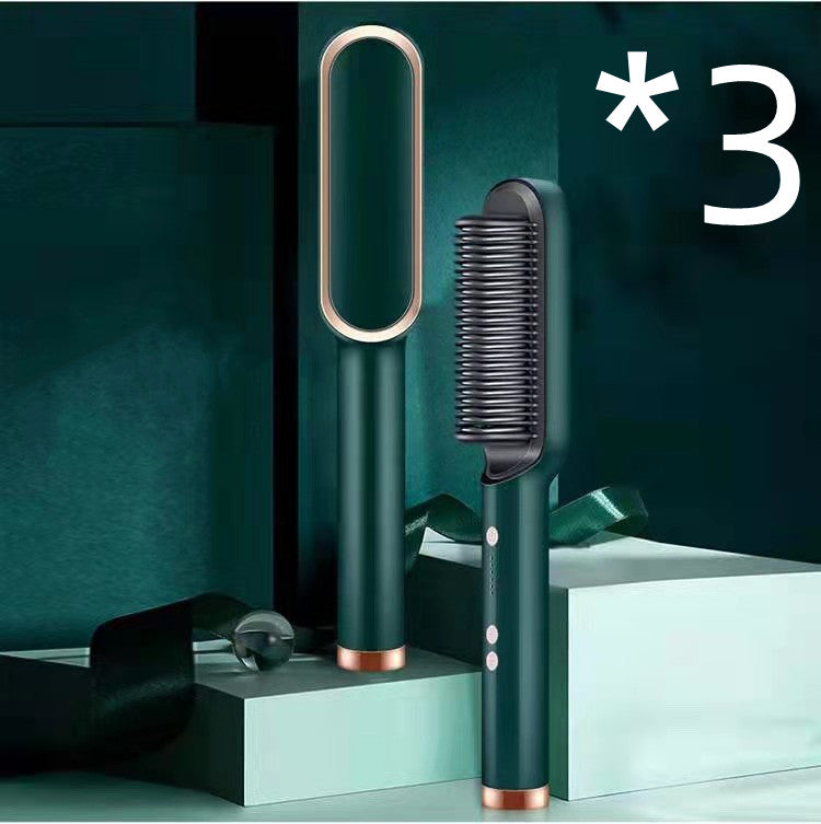 New 2-in-1 Hair Straightener Hot Comb Negative Ion Curling Tong