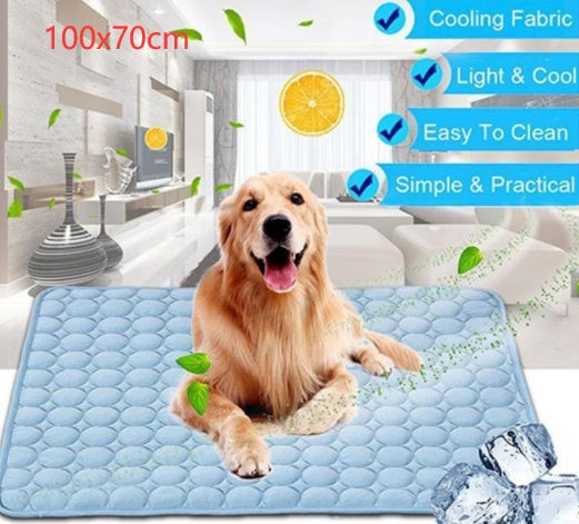 Pet Cooling Mat - Ice Silk Summer Bed Pad for Dogs & Cats, Multiple Sizes
