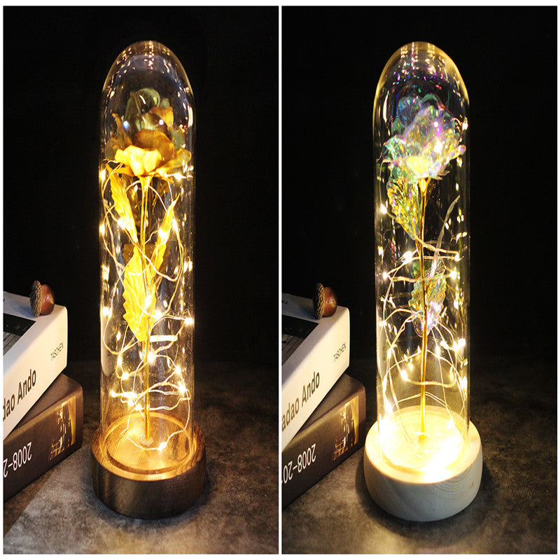 Little Prince Rose in Glass Dome - Eternal Flower LED Gift