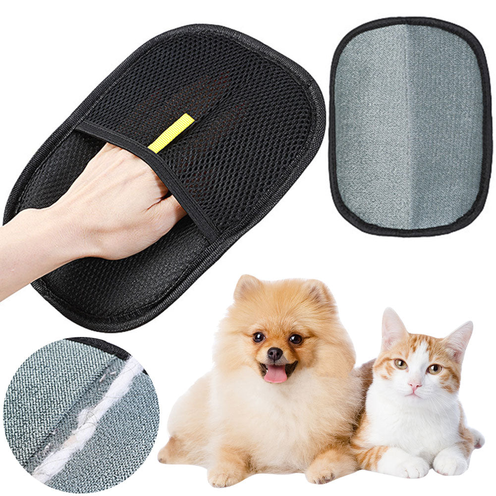 Pet Hair Remover Grooming Glove - Deshedding Mitt for Dogs, Cats & Rabbits