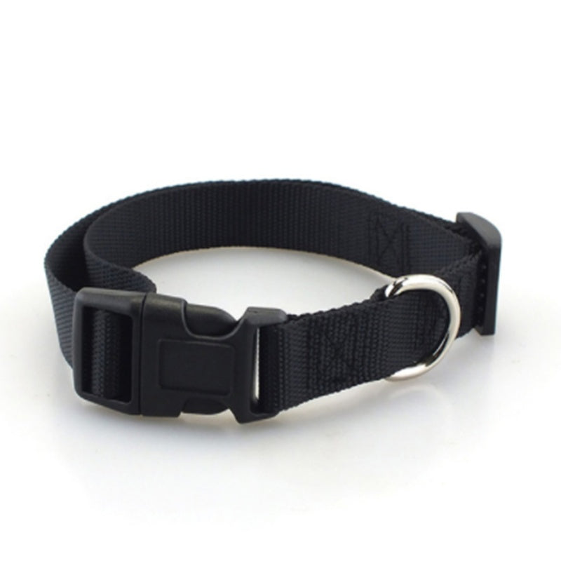Plain Polyester Nylon Dog Collar - Adjustable Pet Collar