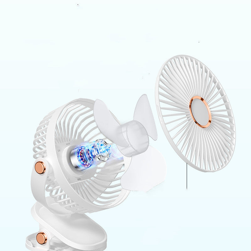 USB-C Rechargeable Clip-On Fan - Portable Mini Fan for Desk, Stroller & Camping