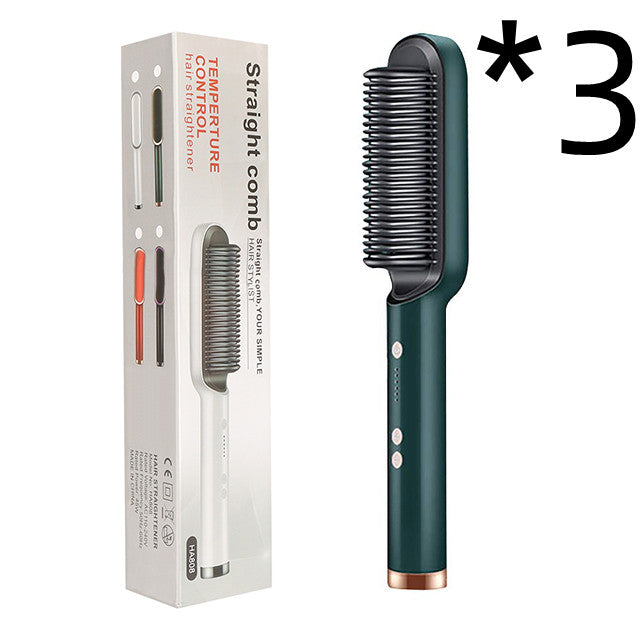New 2-in-1 Hair Straightener Hot Comb Negative Ion Curling Tong