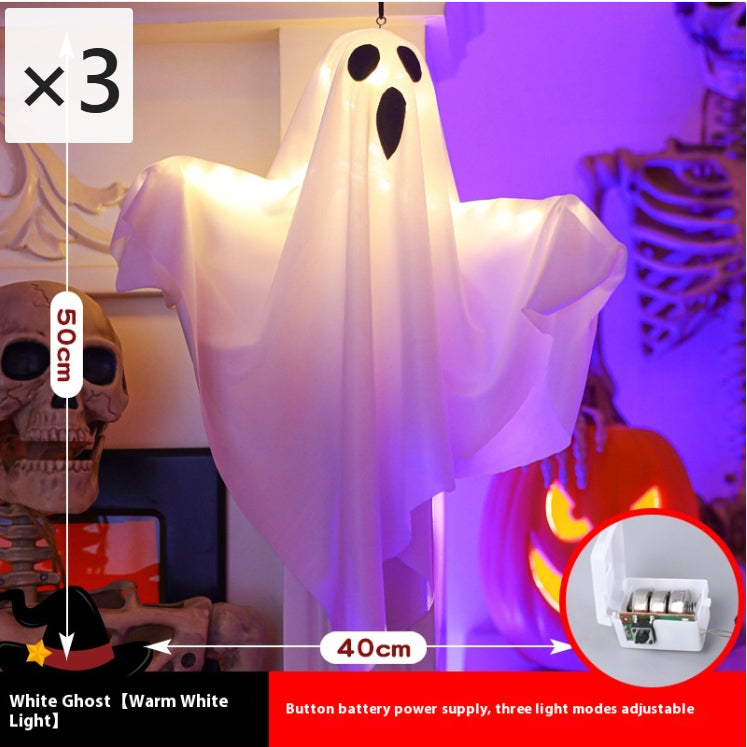 Light-Up Hanging Ghost - Glowing Halloween Ghost Decoration