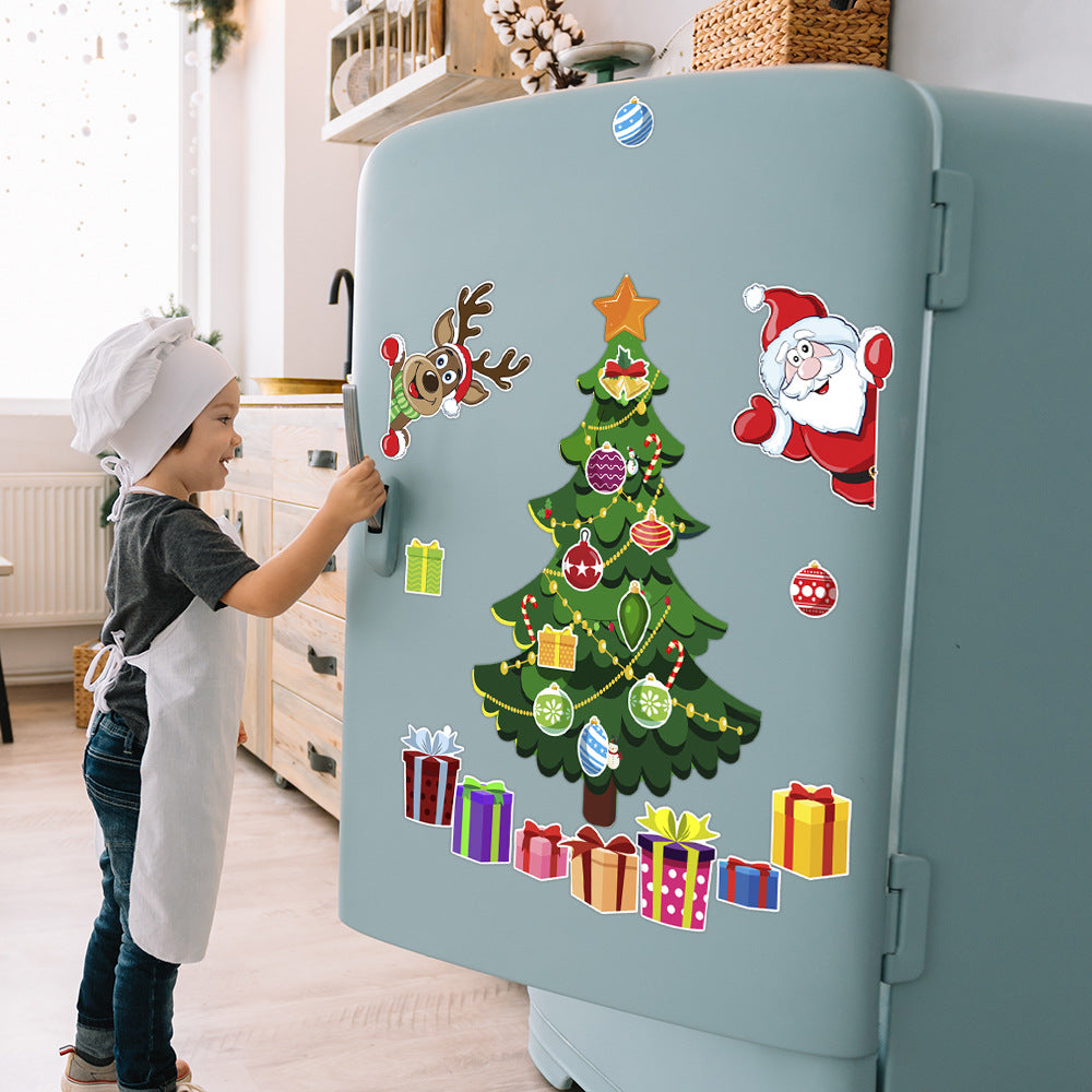 Christmas Decoration Refrigerator Sticker Set | Xmas Holiday Decor