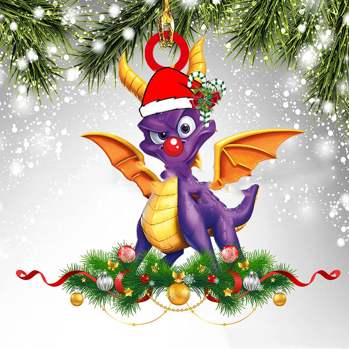 Christmas Dinosaur Dragon Egg Decorations Pendant Acrylic | Xmas Holiday Decor