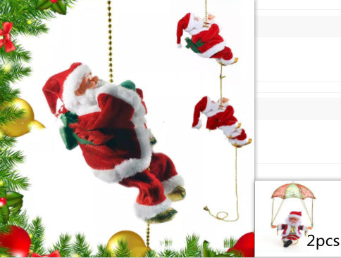 Electric Climbing Santa Claus Ladder - Musical Animated Christmas Decoration