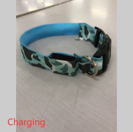 Camouflage LED Dog Collar - Light-Up Safety Collar, Battery or USB Charging