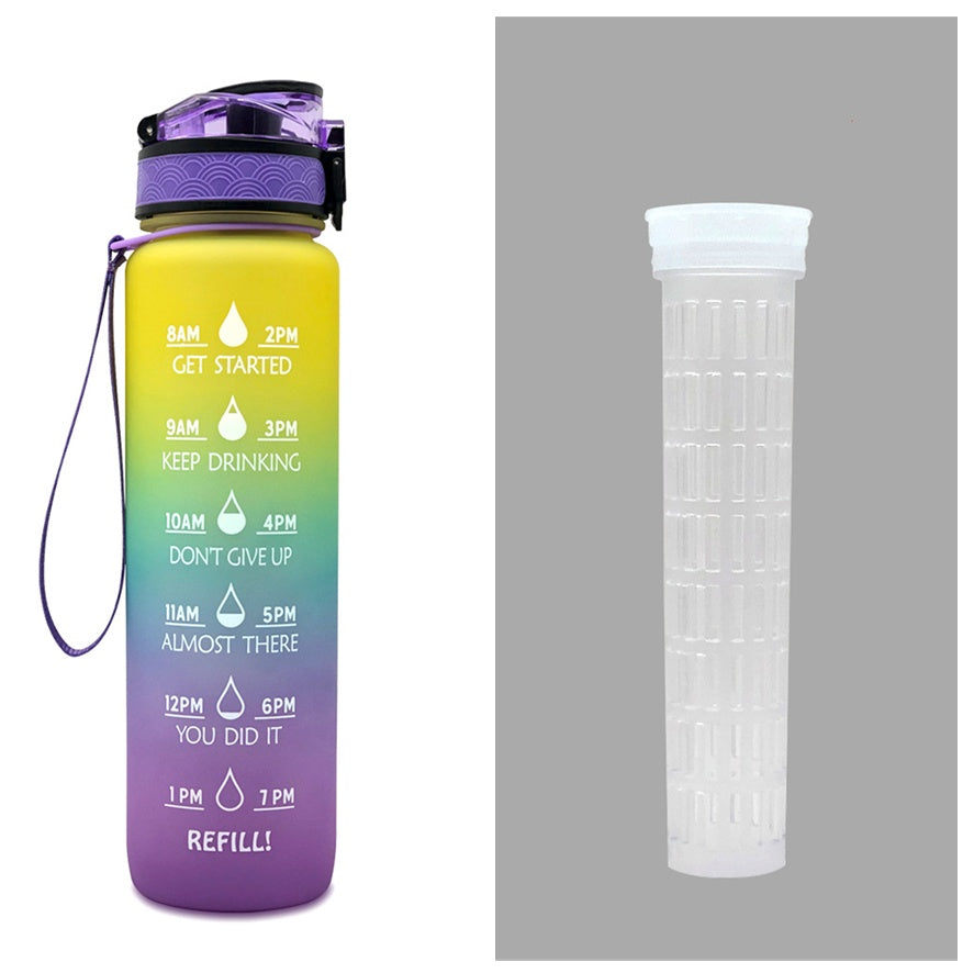 1 L Motivational Water Bottle with Time Markers