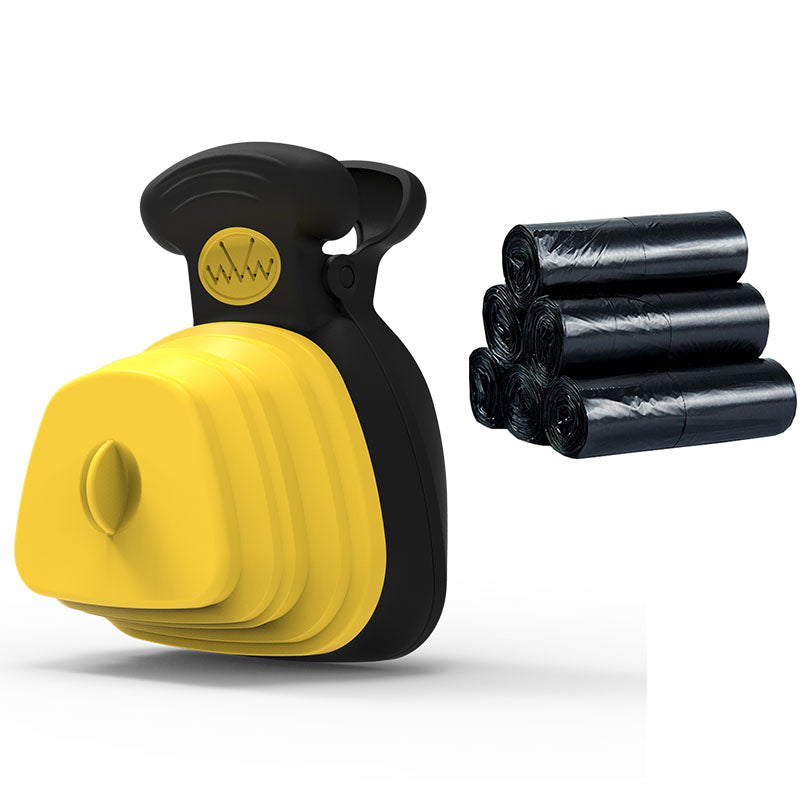 Foldable Dog Poop Scooper with Bag Dispenser - Portable Travel Pooper Scooper