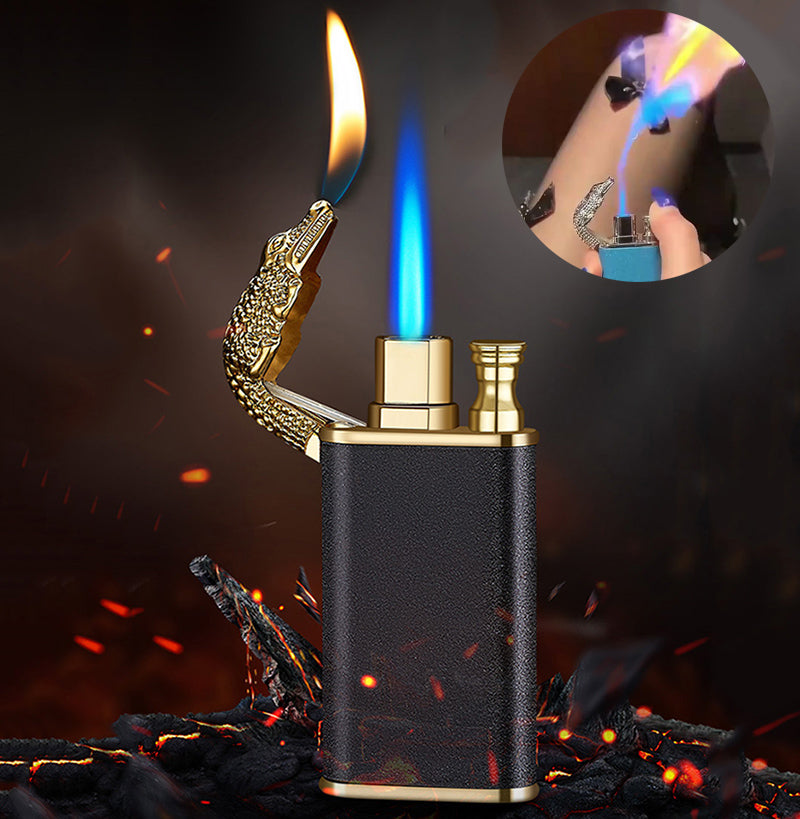 Crocodile and Dolphin Design Butane Lighter