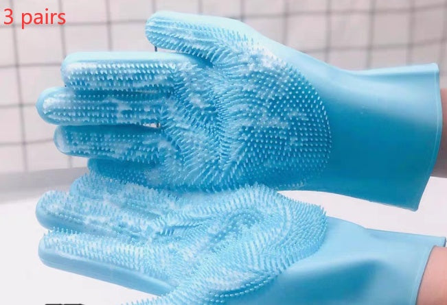 Silicone Pet Grooming Glove - Massage Bath Brush Mitt for Dogs & Cats