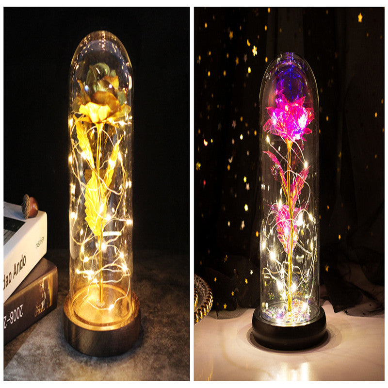 Little Prince Rose in Glass Dome - Eternal Flower LED Gift