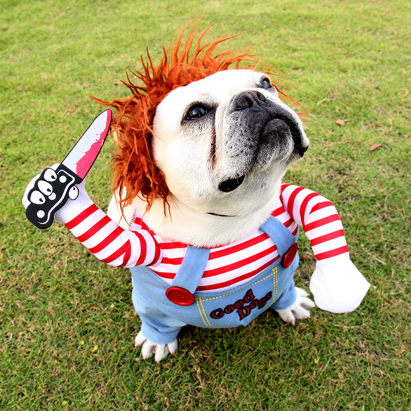 Headless Horseman Dog Costume - Funny Halloween Rider Outfit for Dogs