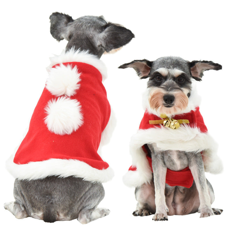 Christmas & Halloween Pet Cape Costume - Cute Cat and Dog Cloak, Hat & Headband