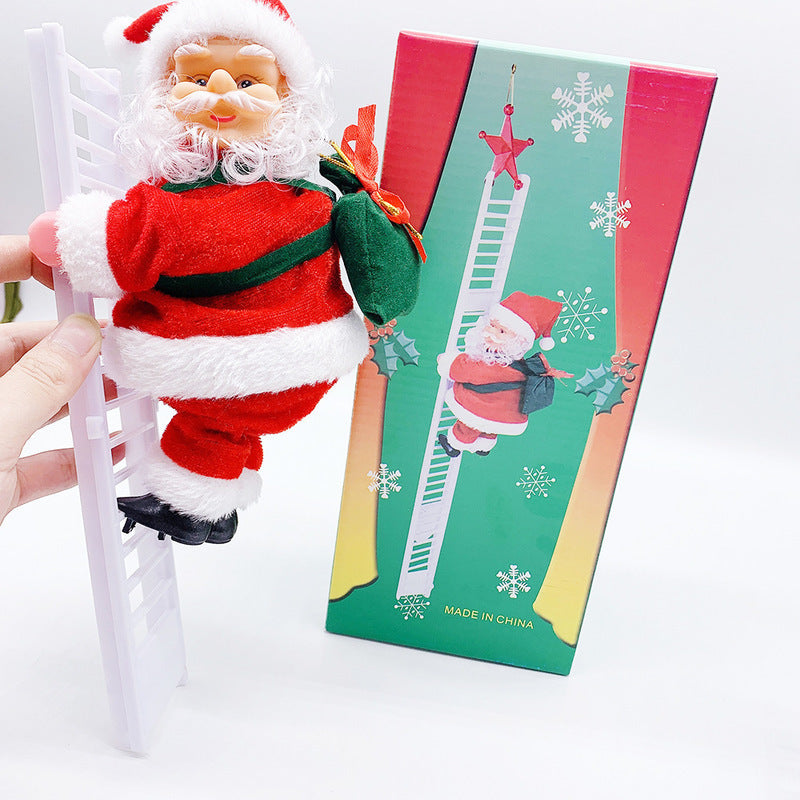 Electric Climbing Santa Claus Ladder - Musical Animated Christmas Decoration