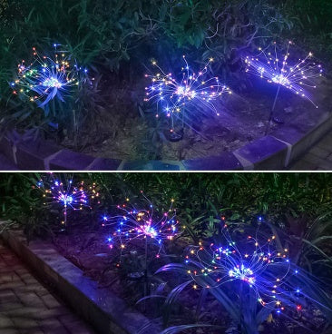 Christmas Ground Plug Solar Fireworks Light LED String Copper Wire