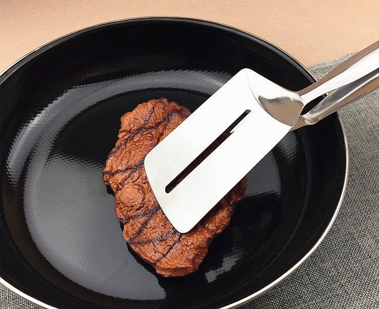 Stainless Steel BBQ Tongs & Steak Spatula - Grill Cooking Tool