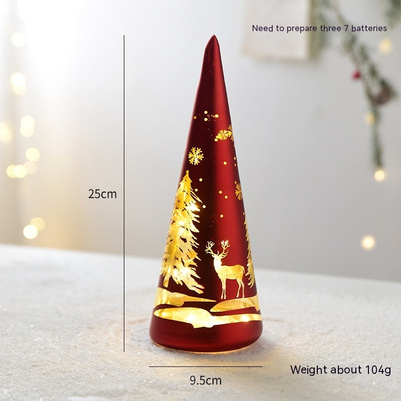Christmas Luminous Glass Desktop Decoration | Xmas Holiday Decor
