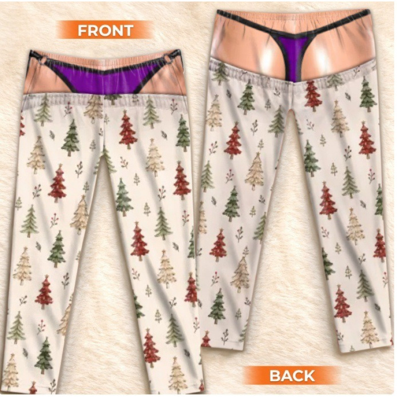 Unisex Funny 3D Thong Illusion Print Pants