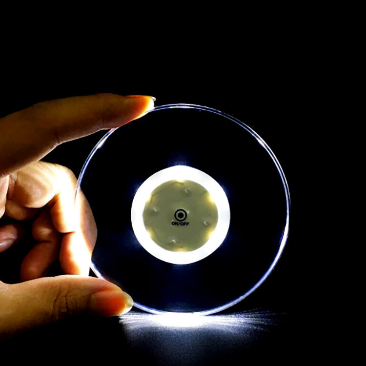 LED Glow Acrylic Crystal Coaster - Light-Up Drink Coaster