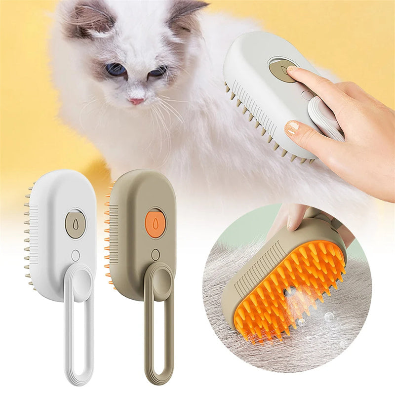 3-in-1 Cat Steam Brush - Electric Spray Massage Comb for Pet Hair Removal