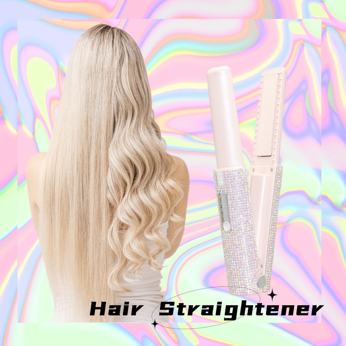 2-in-1 Electric USB Hair Straightening Brush Straightener