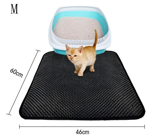 Double Layer Cat Litter Mat - Waterproof Litter Trapping Mat, Easy to Clean