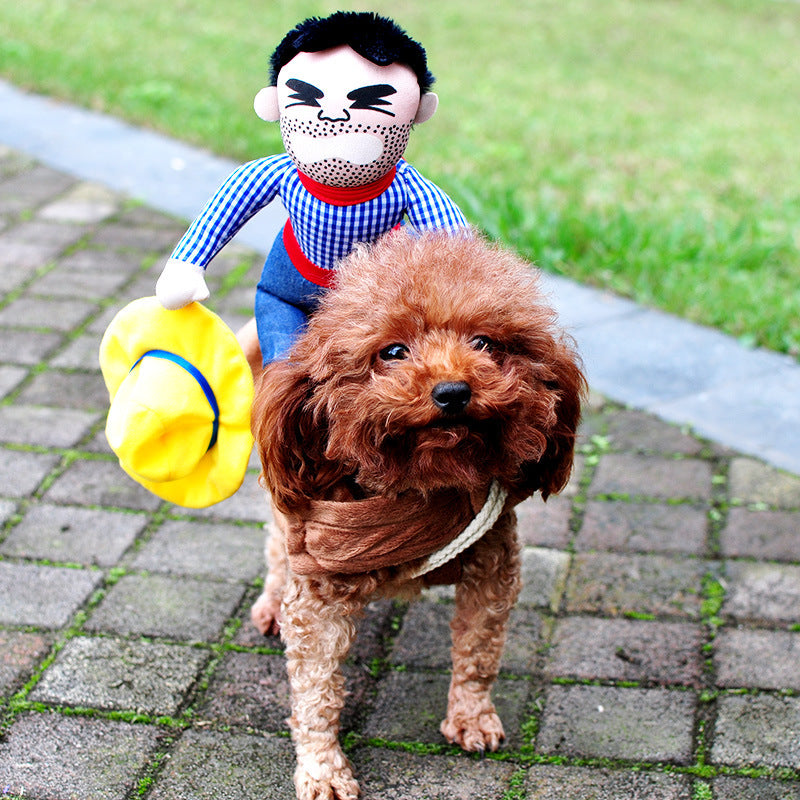 Headless Horseman Dog Costume - Funny Halloween Rider Outfit for Dogs