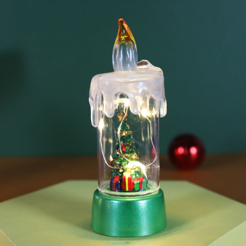 Christmas Decorations Candle Light Desktop Ornaments | Xmas Holiday Decor