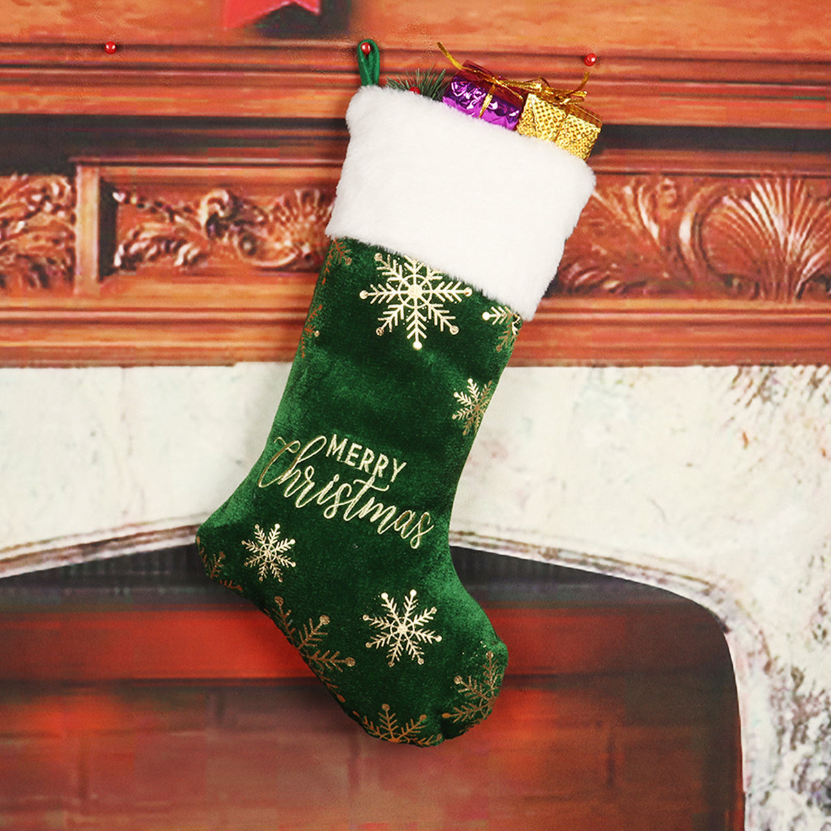 Christmas Decorative Stockings Embroidery Candy | Xmas Holiday Decor