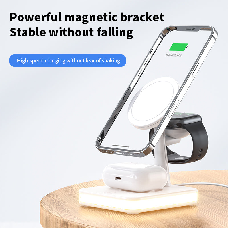 4-in-1 Magnetic Wireless Charger Stand - Phone, Watch & Earbuds