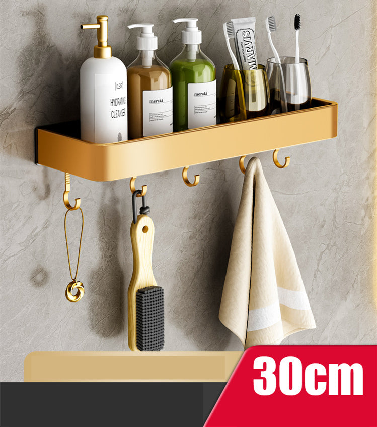 Punch-Free Bathroom Towel Storage Rack - Wall Towel Holder