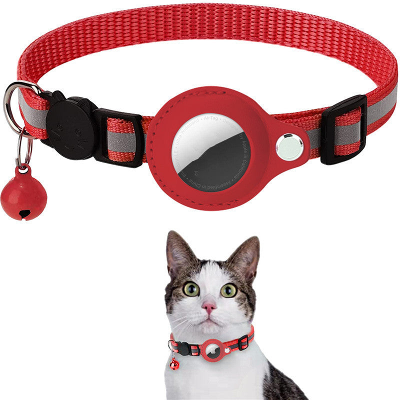 Reflective AirTag Dog Collar - Nylon Pet Collar with Waterproof AirTag Holder