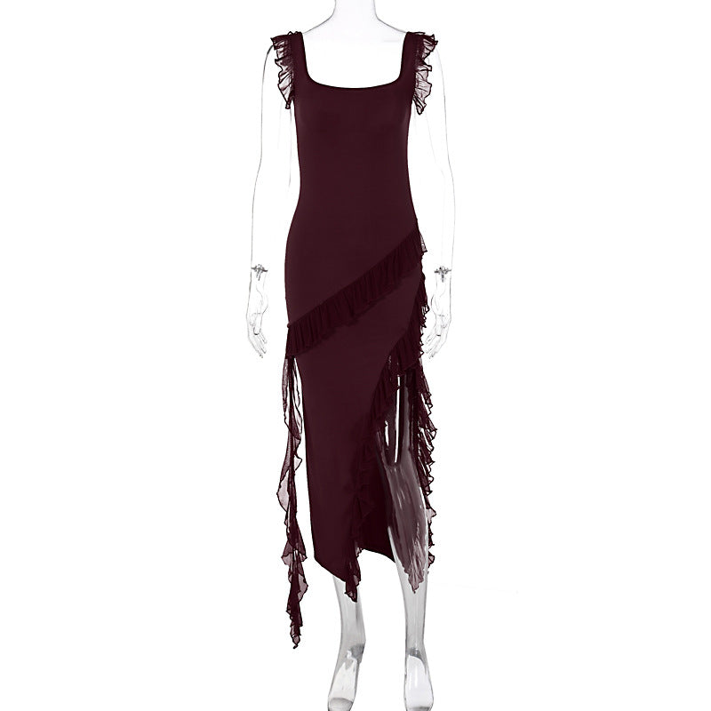 Women's Summer Fashionable Stringy Selvedge Stitching Temperament Dress