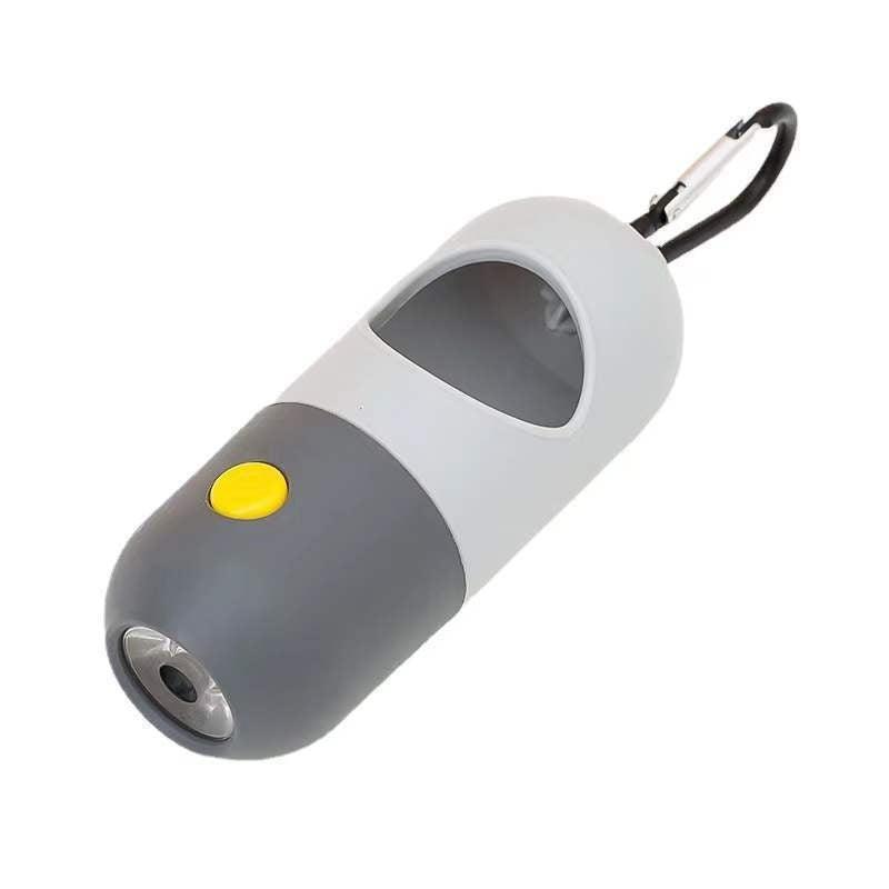 LED Dog Poop Bag Dispenser - Light-Up Waste Bag Holder with Flashlight