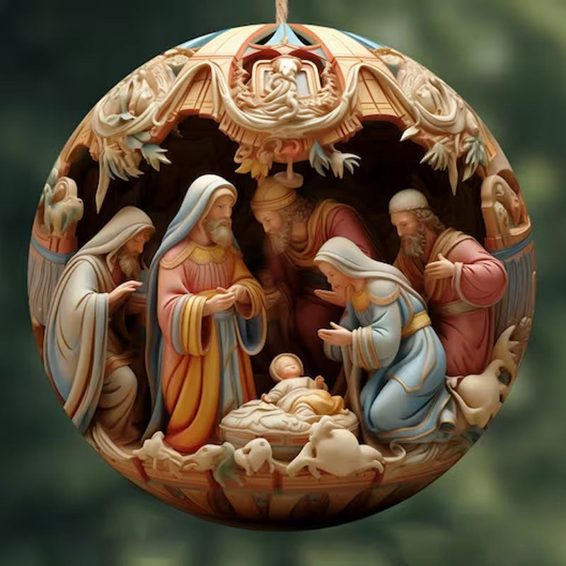 Christmas Acrylic 3D Effect Ornaments | Xmas Holiday Decor