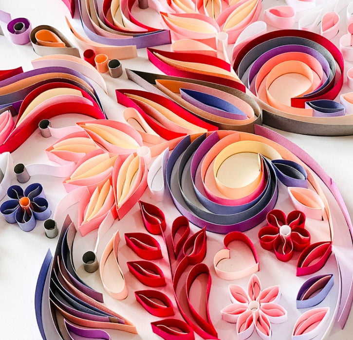 20-Inch Butterfly Quilling Illustration - Handmade Paper Art
