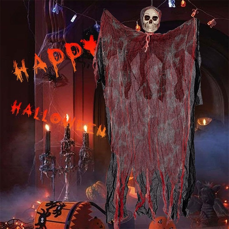 Halloween Hanging Ghost Pendant Dyed Blood Horror Skull for Party