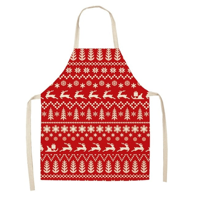 Christmas Cotton Linen Creative Apron | Holiday Gift