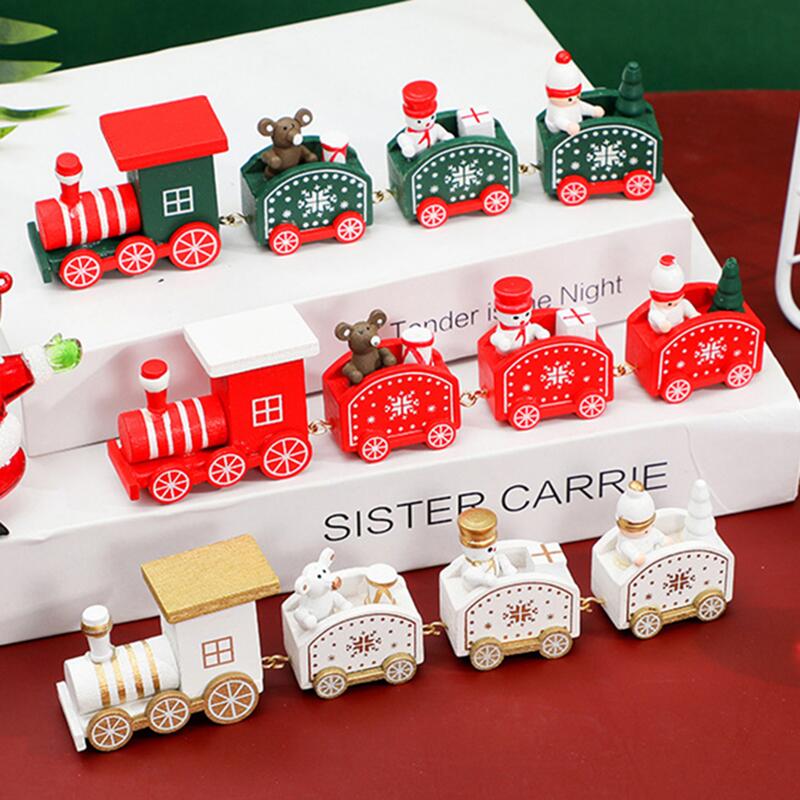 Christmas Wooden Train Decorations | Xmas Holiday Decor