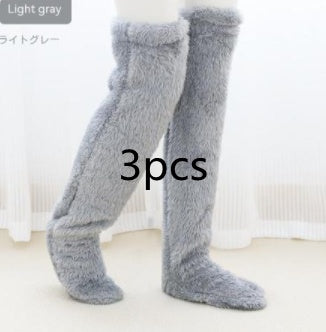 Over Knee High Fuzzy Long Socks Winter Warm Cold Leg Joint Cold-Proof