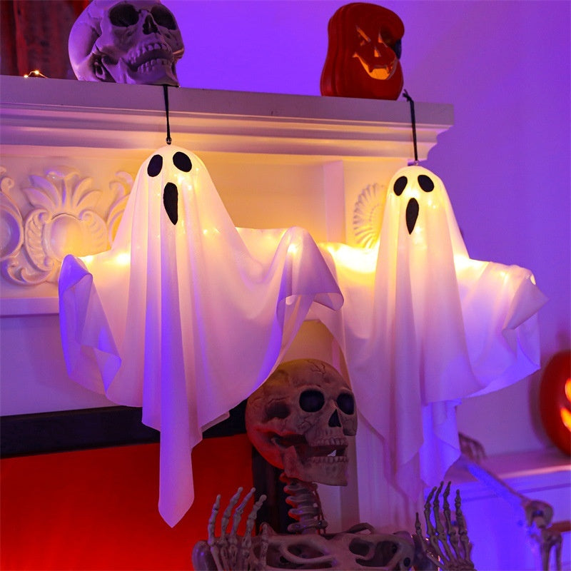Light-Up Hanging Ghost - Glowing Halloween Ghost Decoration