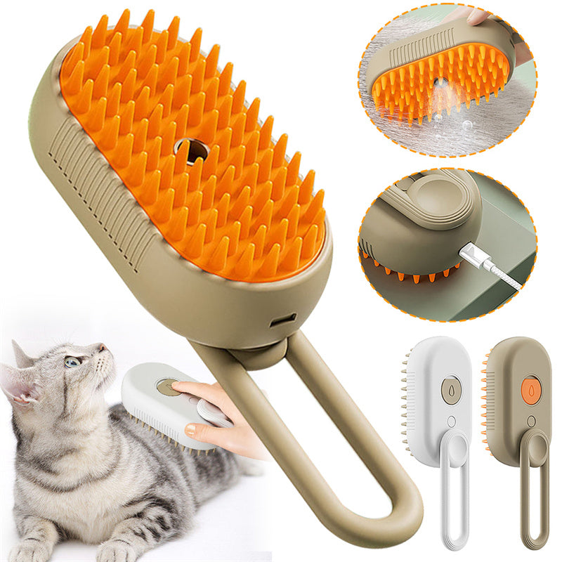 3-in-1 Cat Steam Brush - Electric Spray Massage Comb for Pet Hair Removal