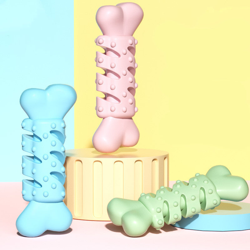 Bone Shaped Dog Teething Toy - Durable TPR Chew Bone for Puppies