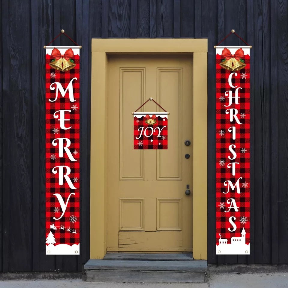Christmas Decorations Couplets Curtains Banners Pull Flags Hanging