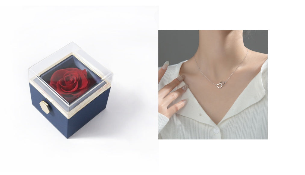 Acrylic Rotating Rose Jewelry Box