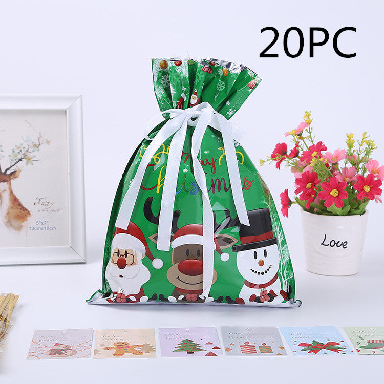 Christmas Gift Wrapping Bag Drawstring Decoration | Xmas Holiday Decor