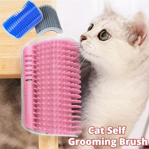 Cat Self-Grooming Corner Brush - Wall-Mounted Massage Comb for Cats